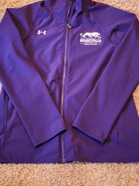 Under Armour Purple Full-Zip Track Jacket with Sioux Falls University Logo Small